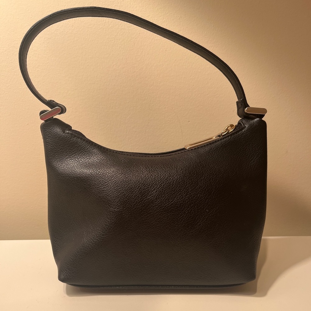 Liz Claiborne Mini black leather baguette bag
